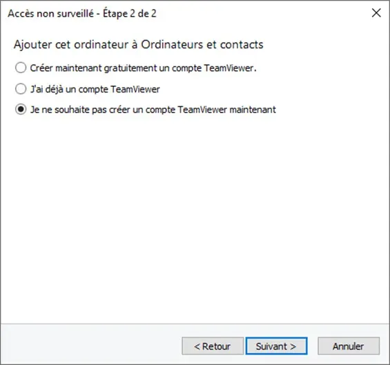 Accès permanent ou semi-permanent étape 5